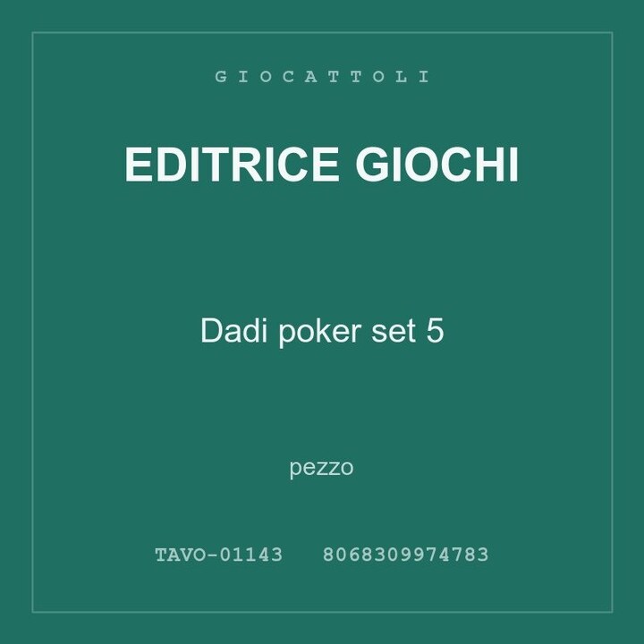 Editrice Giochi Dadi poker set 5 — pezzo