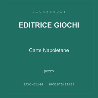 Editrice Giochi Carte Napoletane — conf. 2 pz