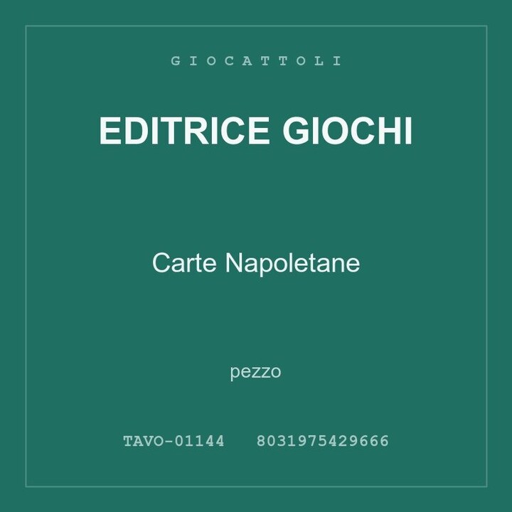 Editrice Giochi Carte Napoletane — conf. 2 pz