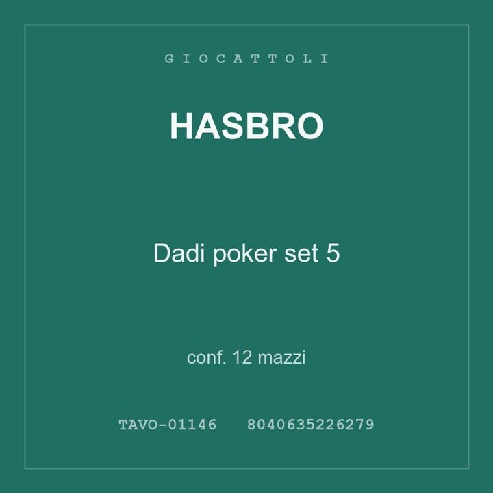 Hasbro Dadi poker set 5 — conf. 25 mazzi