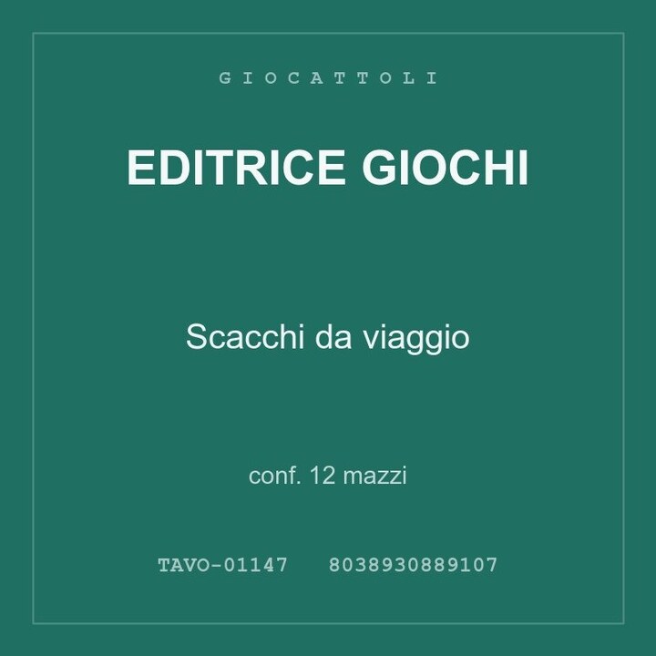 Editrice Giochi Scacchi da viaggio — conf. 25 mazzi