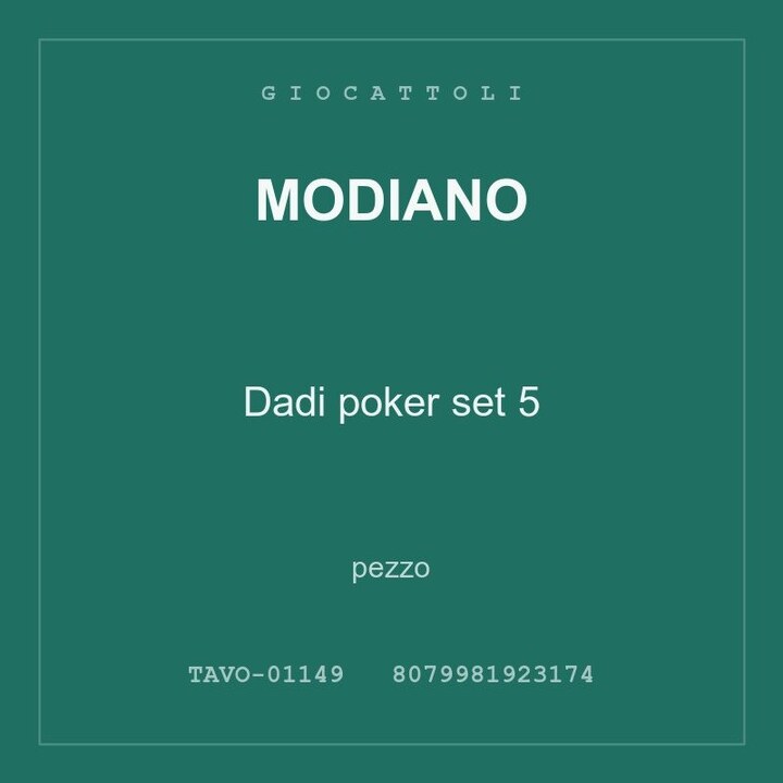 Modiano Dadi poker set 5 — conf. 4 pz