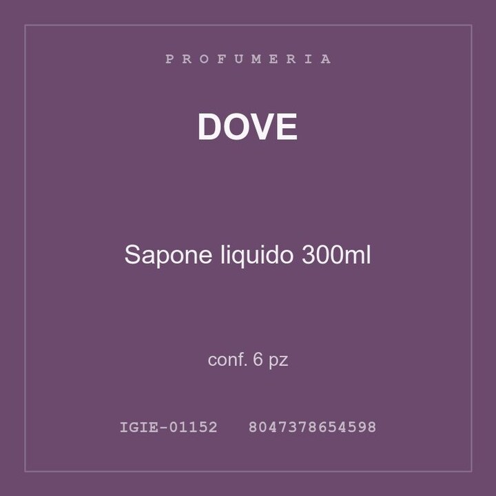 Dove Sapone liquido 300ml — conf. 6 pz