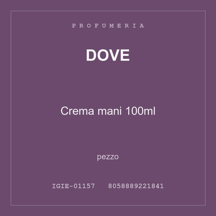 Dove Crema mani 100ml — pezzo