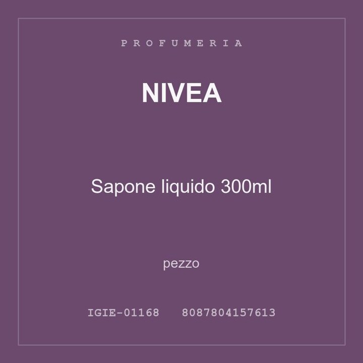 Nivea Sapone liquido 300ml — pezzo