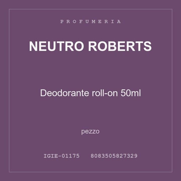 Neutro Roberts Deodorante roll-on 50ml — pezzo