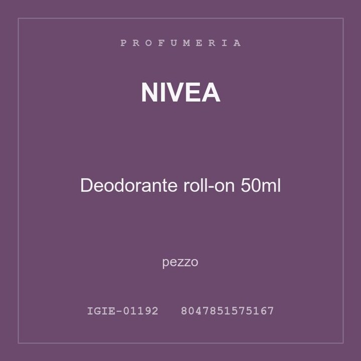 Nivea Deodorante roll-on 50ml — pezzo