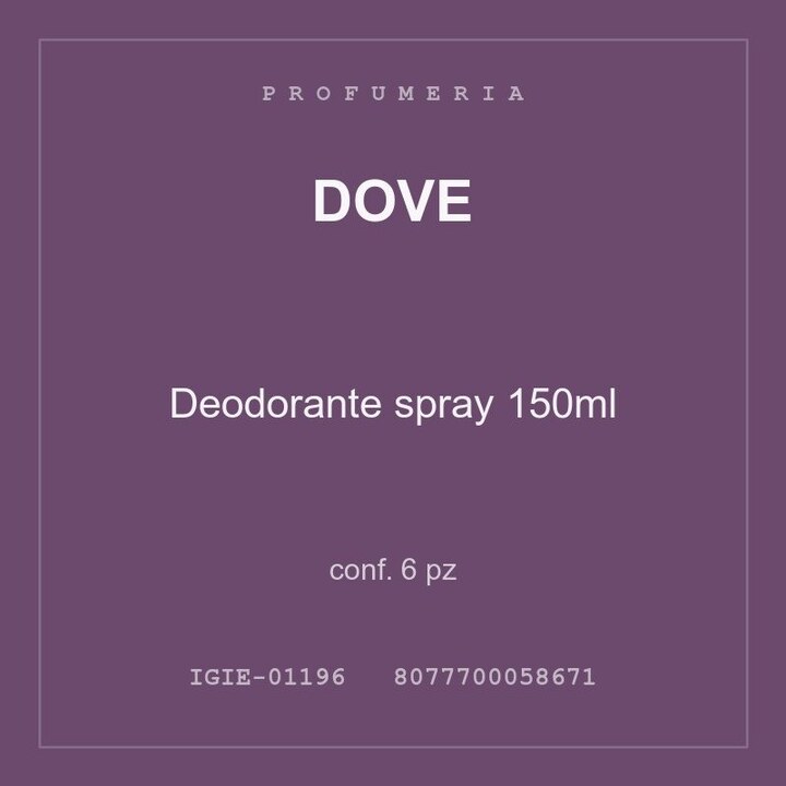 Dove Deodorante spray 150ml — conf. 6 pz