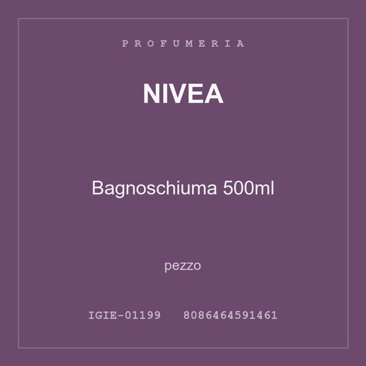 Nivea Bagnoschiuma 500ml — pezzo