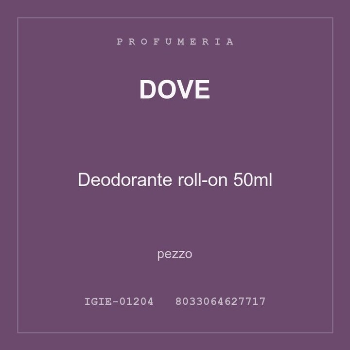 Dove Deodorante roll-on 50ml — pezzo