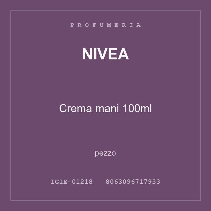 Nivea Crema mani 100ml — pezzo