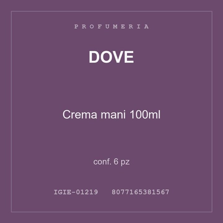 Dove Crema mani 100ml — conf. 6 pz