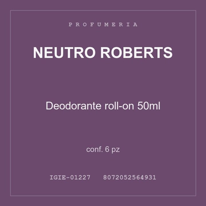 Neutro Roberts Deodorante roll-on 50ml — conf. 12 pz