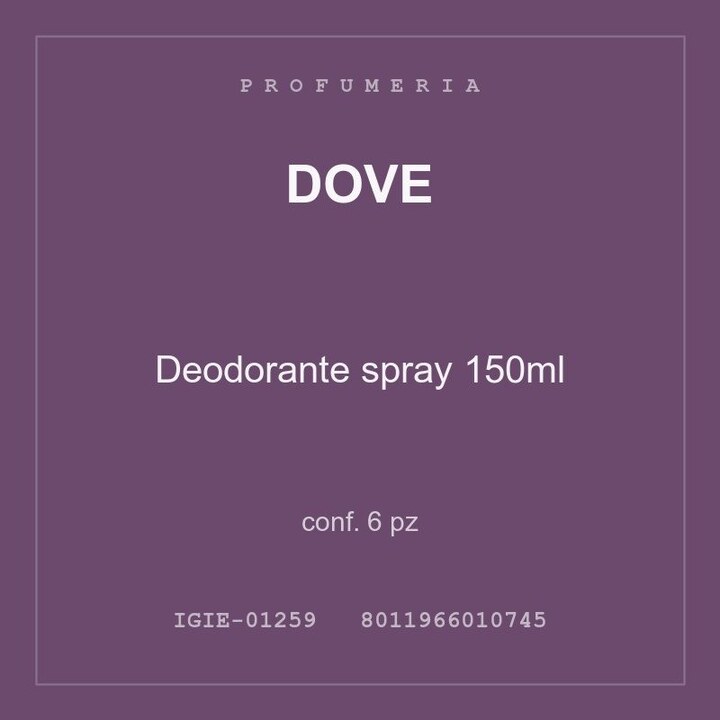 Dove Deodorante spray 150ml — conf. 12 pz
