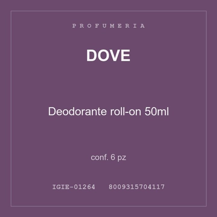 Dove Deodorante roll-on 50ml — conf. 6 pz