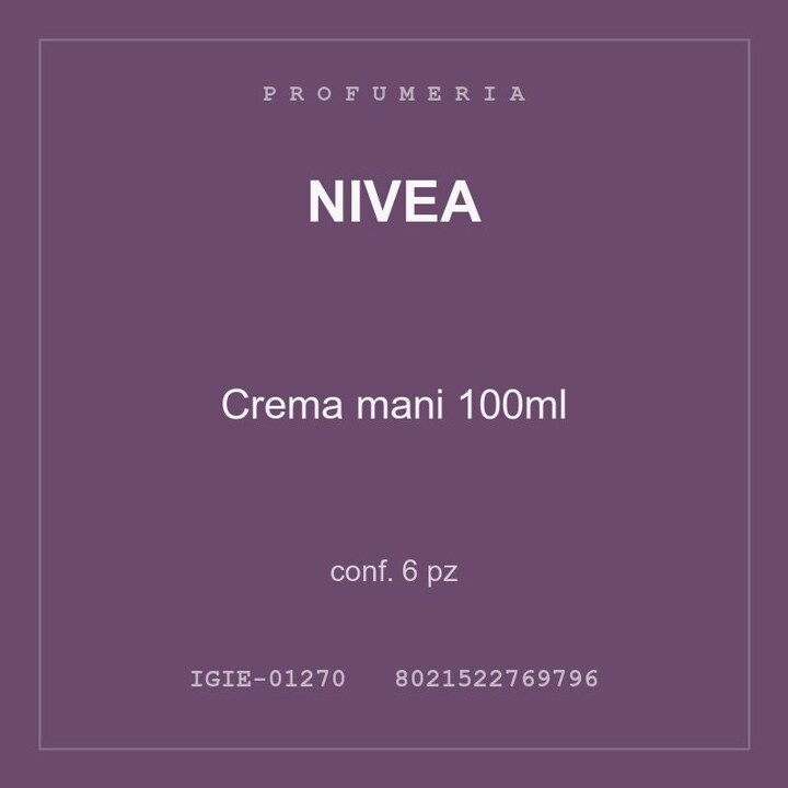 Nivea Crema mani 100ml — conf. 25 pz