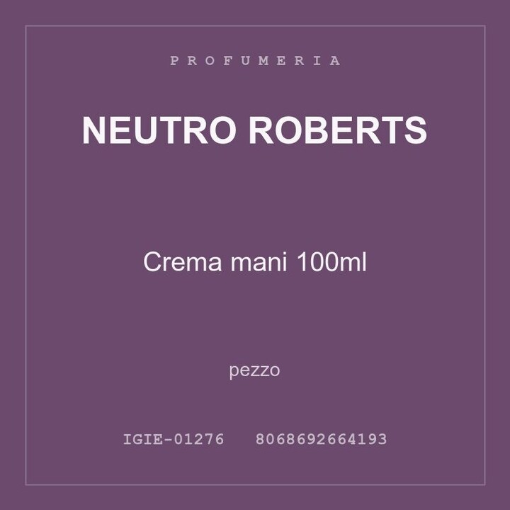 Neutro Roberts Crema mani 100ml — pezzo