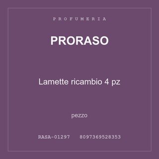 Proraso Lamette ricambio 4 pz — conf. 2 pz