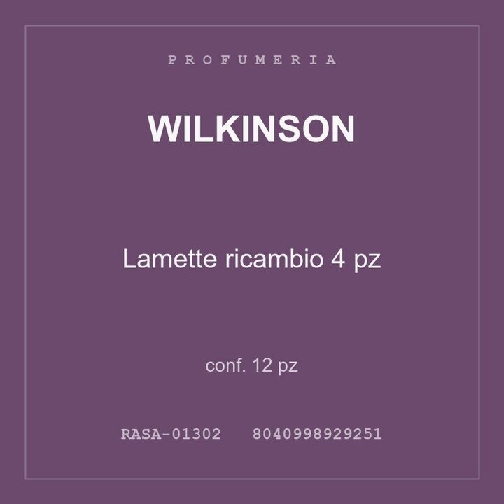 Wilkinson Lamette ricambio 4 pz — conf. 12 pz