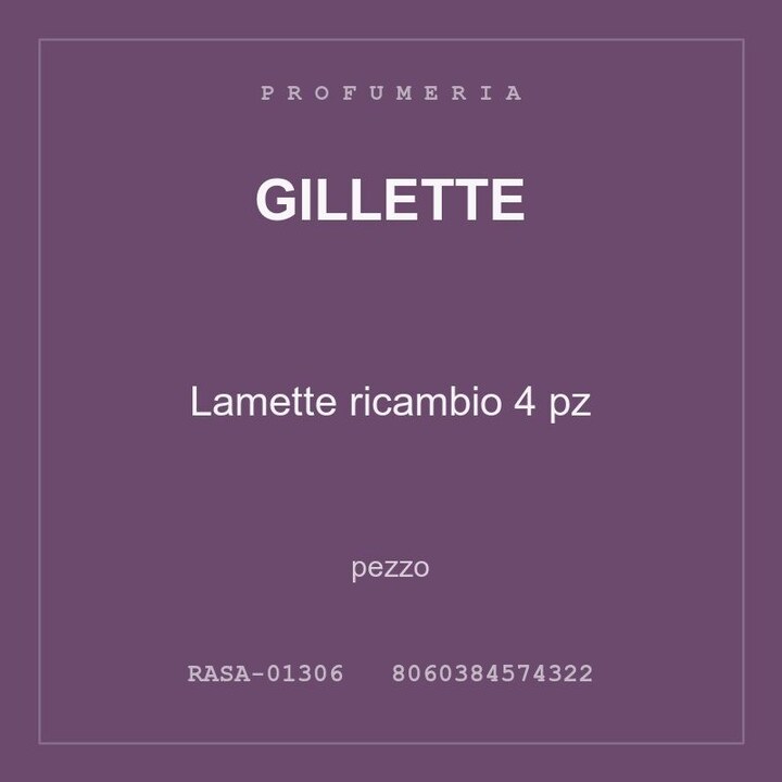 Gillette Lamette ricambio 4 pz — pezzo