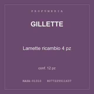 Gillette Lamette ricambio 4 pz — conf. 12 pz