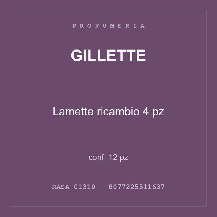 Gillette Lamette ricambio 4 pz — conf. 12 pz