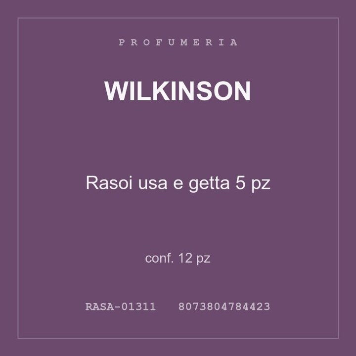 Wilkinson Rasoi usa e getta 5 pz — conf. 12 pz