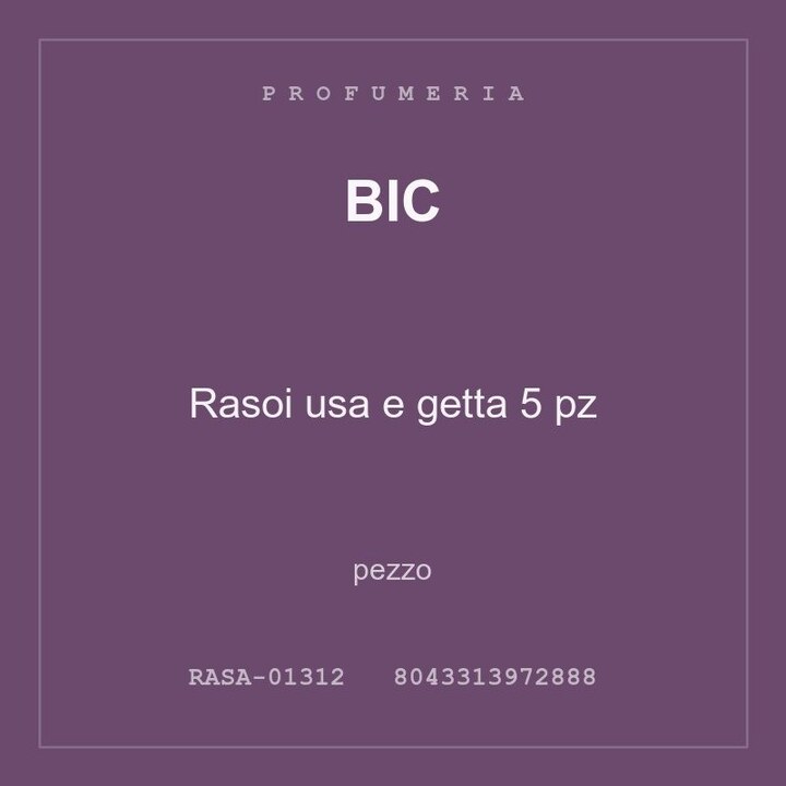 BIC Rasoi usa e getta 5 pz — pezzo