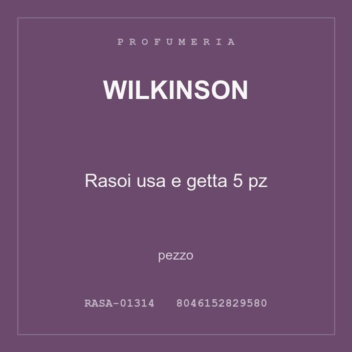 Wilkinson Rasoi usa e getta 5 pz — pezzo