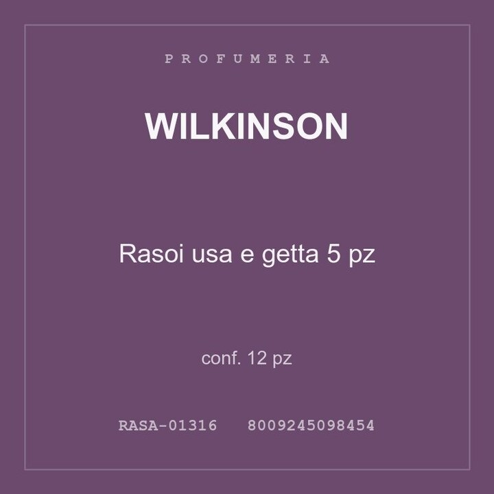 Wilkinson Rasoi usa e getta 5 pz — conf. 6 pz