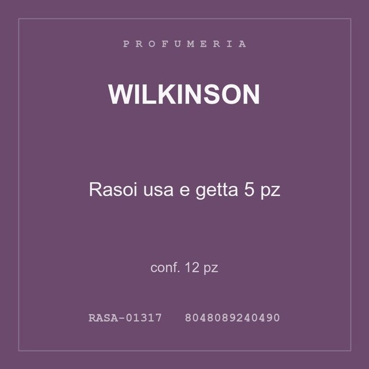 Wilkinson Rasoi usa e getta 5 pz — conf. 25 pz