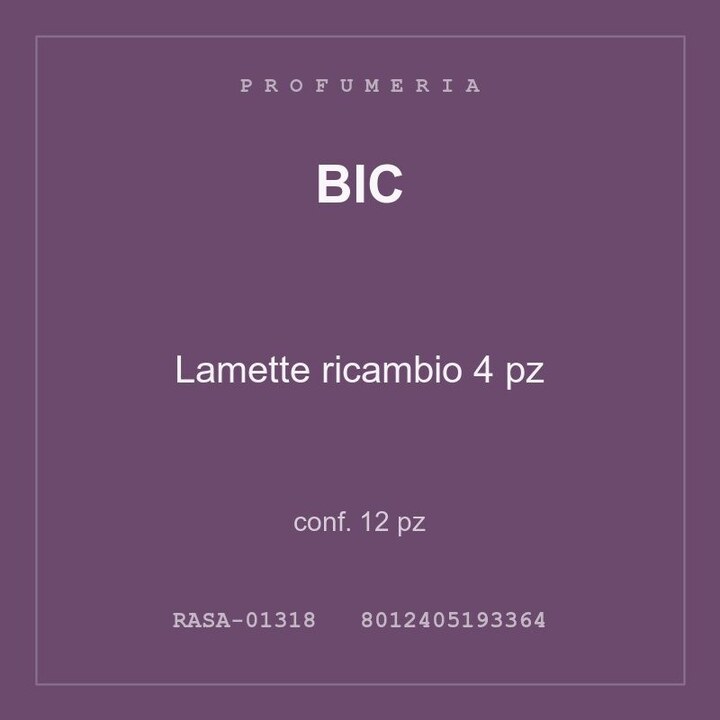 BIC Lamette ricambio 4 pz — conf. 12 pz