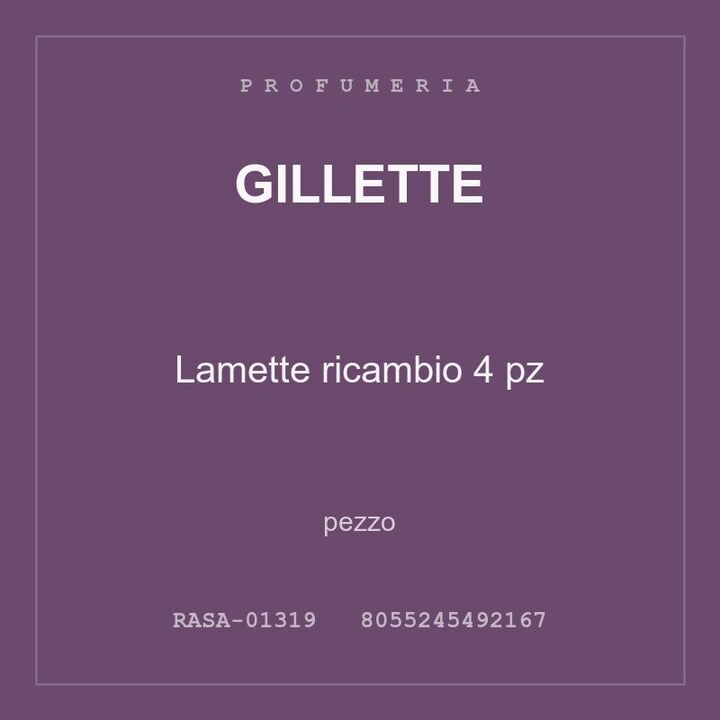Gillette Lamette ricambio 4 pz — conf. 2 pz