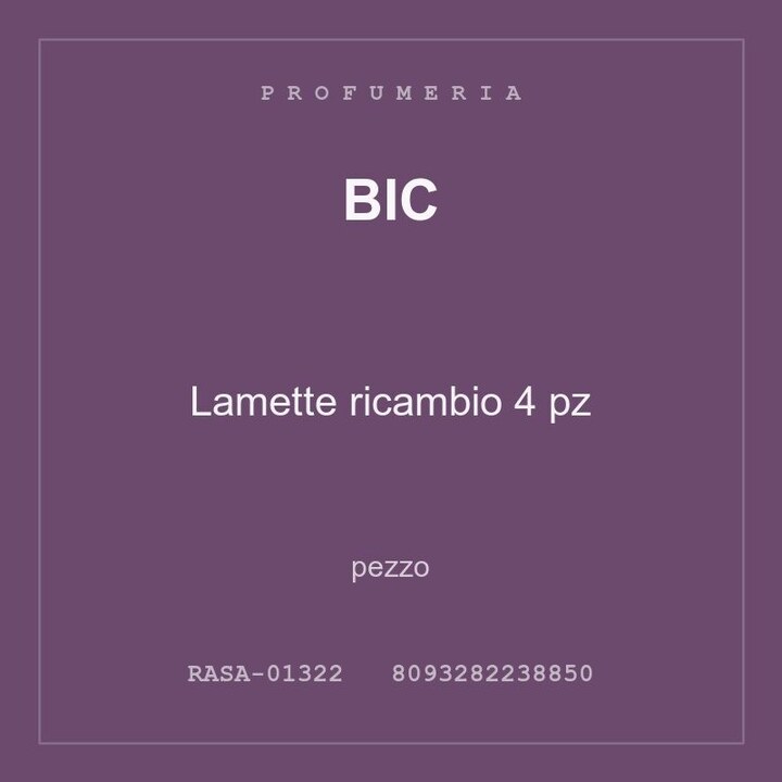 BIC Lamette ricambio 4 pz — conf. 2 pz