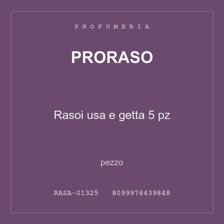 Proraso Rasoi usa e getta 5 pz — conf. 2 pz