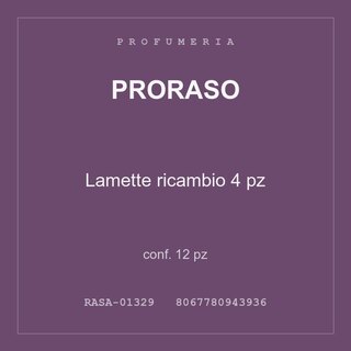Proraso Lamette ricambio 4 pz — conf. 12 pz