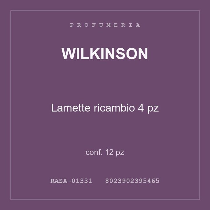 Wilkinson Lamette ricambio 4 pz — conf. 25 pz