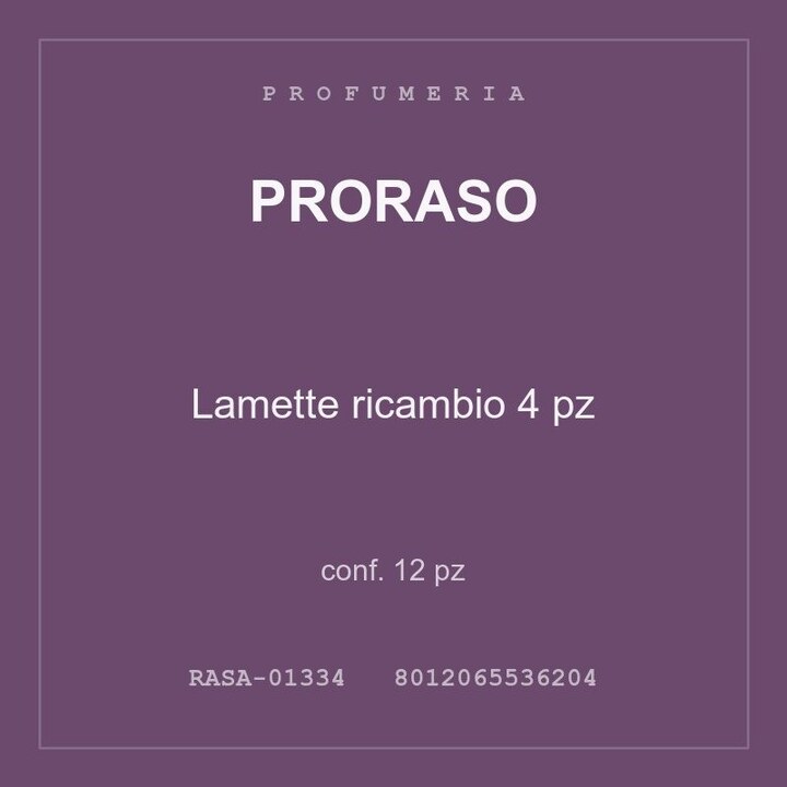 Proraso Lamette ricambio 4 pz — conf. 25 pz