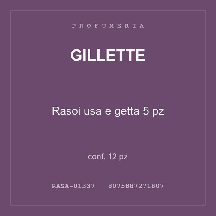 Gillette Rasoi usa e getta 5 pz — conf. 12 pz