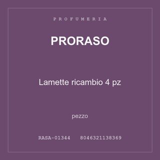 Proraso Lamette ricambio 4 pz — conf. 3 pz