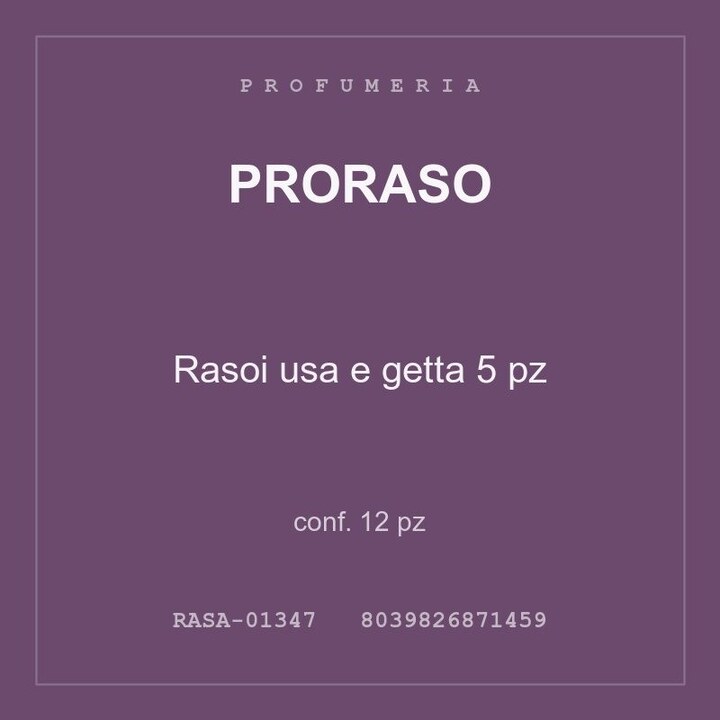 Proraso Rasoi usa e getta 5 pz — conf. 6 pz