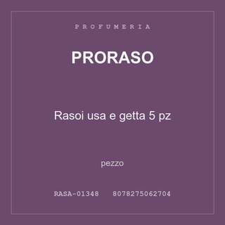 Proraso Rasoi usa e getta 5 pz — conf. 3 pz