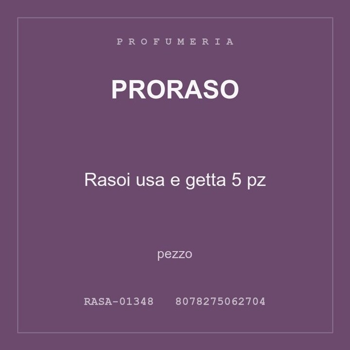 Proraso Rasoi usa e getta 5 pz — conf. 3 pz