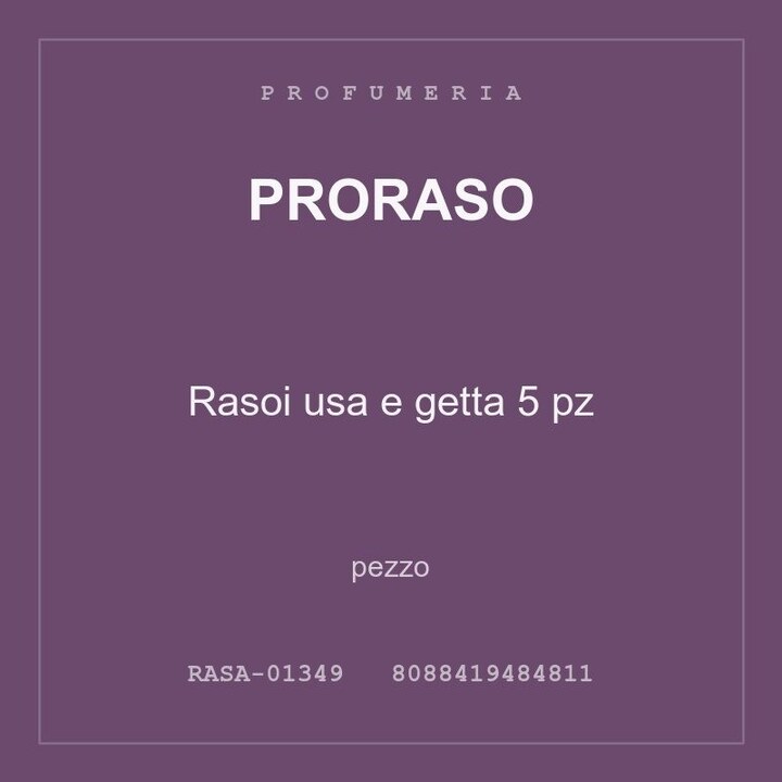 Proraso Rasoi usa e getta 5 pz — conf. 4 pz
