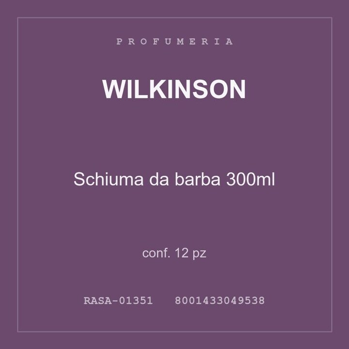 Wilkinson Schiuma da barba 300ml — conf. 12 pz