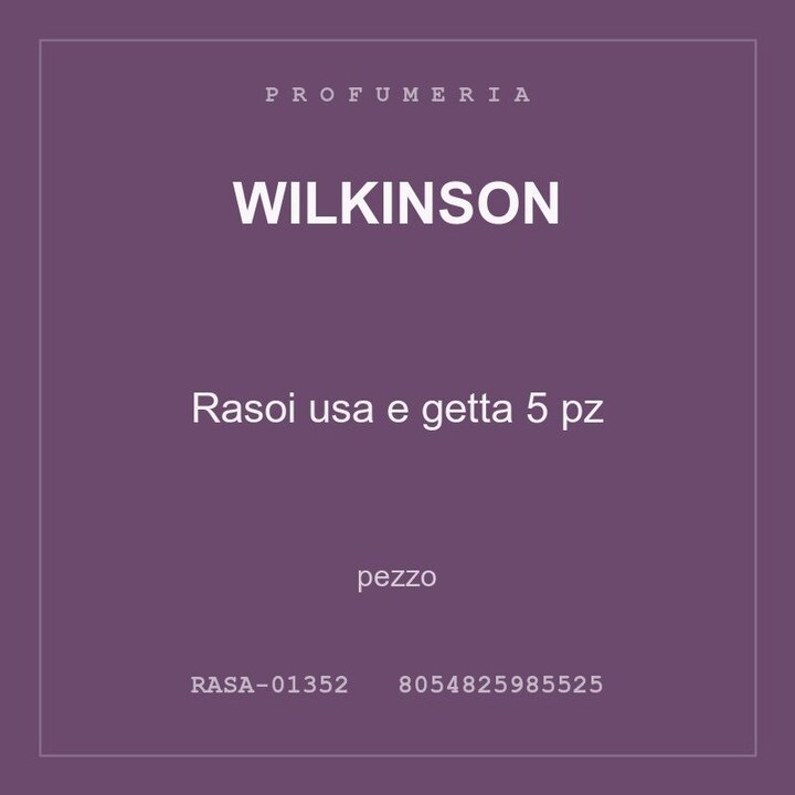 Wilkinson Rasoi usa e getta 5 pz — conf. 2 pz