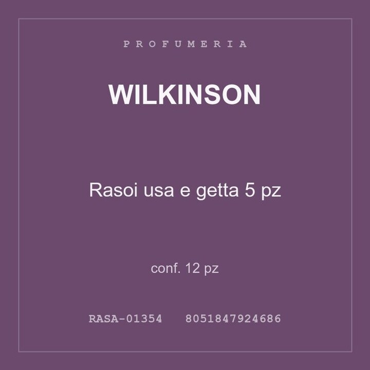Wilkinson Rasoi usa e getta 5 pz — conf. 35 pz