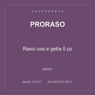 Proraso Rasoi usa e getta 5 pz — conf. 8 pz