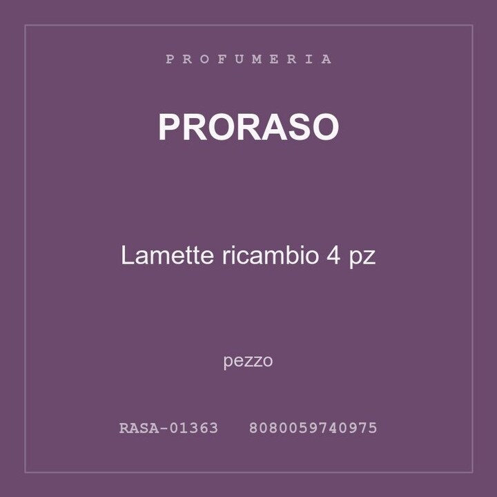 Proraso Lamette ricambio 4 pz — conf. 4 pz