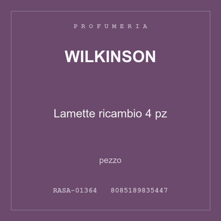 Wilkinson Lamette ricambio 4 pz — pezzo